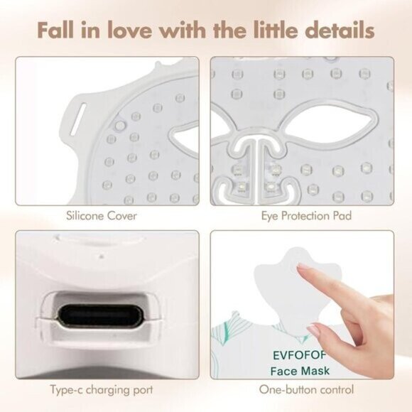 Mask for Face, 7 Colors Face Mask Light - Picture 4 of 9